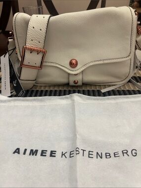 Aimee Kestenberg Cream Great Escape Crossbody Bag with Rose Gold Accents